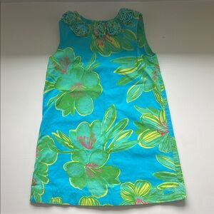 Lilly Pulitzer Tropical Floral Kids Dress - Turquoise and Lime